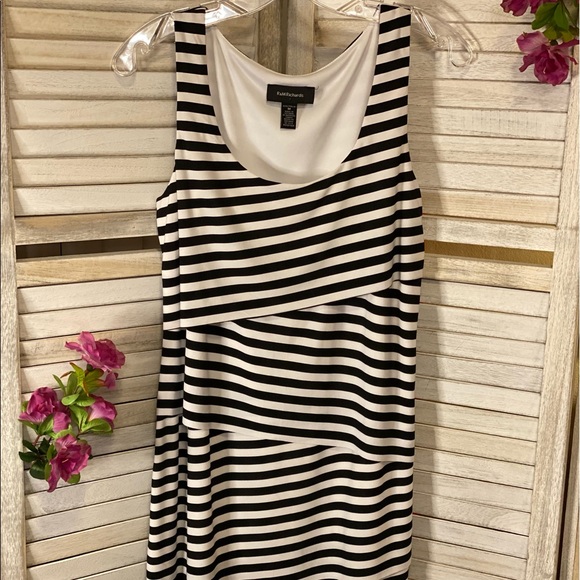 Creme & Black Striped Tank Party Dress - Picture 5 of 8